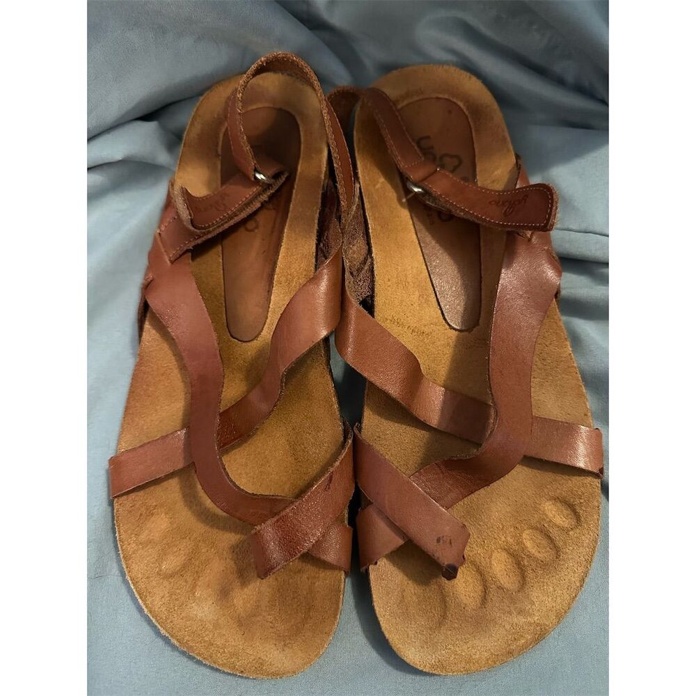Yokono Women's Brown Strappy Sandals Size 8 Summer Casual Comfort
